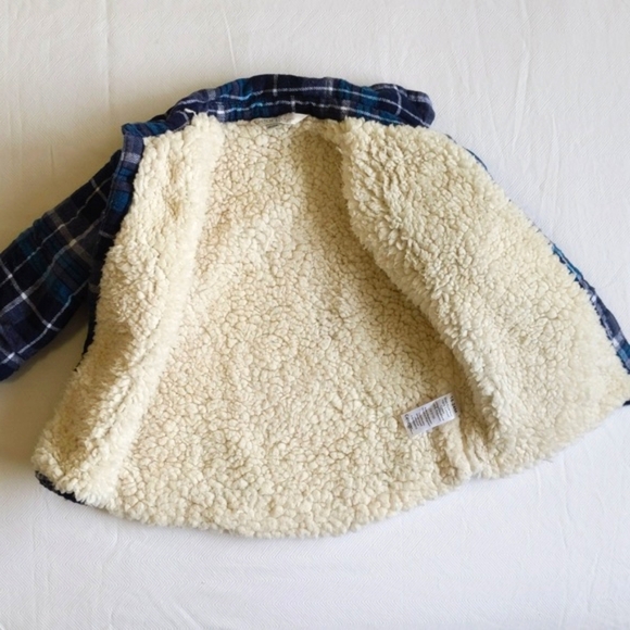 george plaid flannel shacket with sherpa teddy lining 18-24 months baby boy - Picture 5 of 9